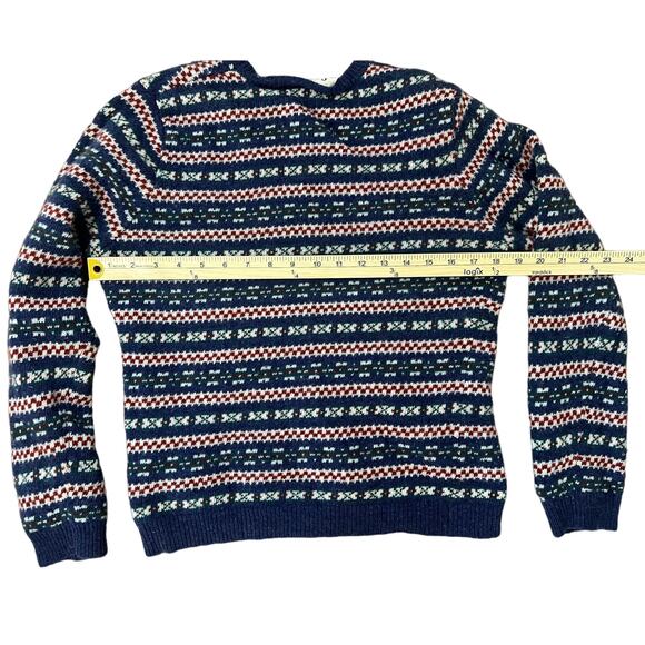 VINTAGE Granola Girl Women's 100% Lambswool Sweater‎ Aztec Savane sz Small - Picture 3 of 6